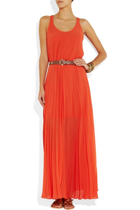 michael kors orange maxi dress|Michael Kors long summer dresses.